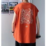 2022春夏新作 メンズ 男 カジュアル 袖なし 丸首 プリント トップス Tシャツ インナー 3色 M-5XL