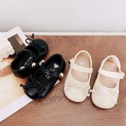 子供靴　リボンパンプス　前ストラップ　キッズマリジェイン　韓国子供靴