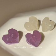 ピアス　レディース　INS　韓国ファッション　デザイン　ハート　樹脂　s925ポスト