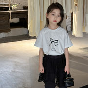 子供服　90~150cm　キッズＴシャツス　リボンT　半袖　韓国キッズ服
