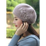 帽子 レディース ベレー帽 フェルトニットキャップ 女性用 秋 冬 防寒対策帽子