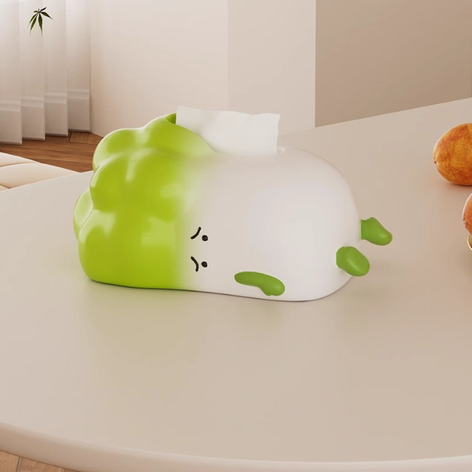 ユニーク ティッシュケース 白菜 キャラクター 置物 ティッシュ