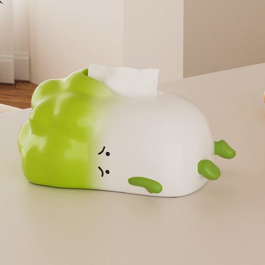 ユニーク ティッシュケース 白菜 キャラクター 置物 ティッシュ