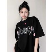 【予約223329】大きいサイズ春夏新作 韓国 レディース ファッション プリント  Tシャツ ワンピースLL-4L