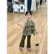 2024夏新作  ベビー服 韓国風子供服  女の子半袖トップス+ラッパズボン 分けて販売  90cm-140cm