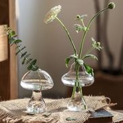 クリエイティブ装飾品ガラス工芸品かわいいキノコガラス花瓶水耕フラワーデバイス家の装飾