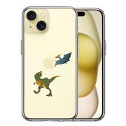 iPhone15 側面ソフト 背面ハード ハイブリッド クリア ケース 恐竜 たち