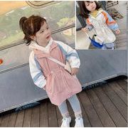 秋新作　女の子　ロングコート　カジュアル　長袖　子供服　2色  パーカー　可愛い　韓国子供服