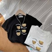 夏 韓国子供服　Tシャツ　キッズ　ブラウス　トップス　カジュアル　プリント　半袖　クマ　子供服