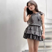 子供服　90~150cm　キッズキャミソー＋ミニスカート　geekchic　韓国キッズ服