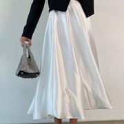 ★全3色★　オフィスカジュアル　チューリップスカート　シルクテクスチャー　韓国ファッション