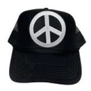 アメカジメッシュキャップ　ワッペン付CAP　ピースマーク　PEACE　平和