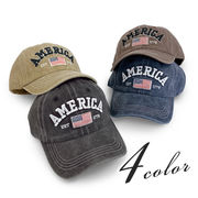 ▼MAGGIO▼【アメカジテイスト溢れる】AMERICA＆星条旗刺繍キャップ　帽子