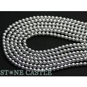 【丸ビーズ】ヘマタイト(シルバーメッキ) 6mm