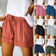 パンツ ボトムス ズボン ハーフパンツ ショートパンツ ウェストゴム ハイウェスト レディース