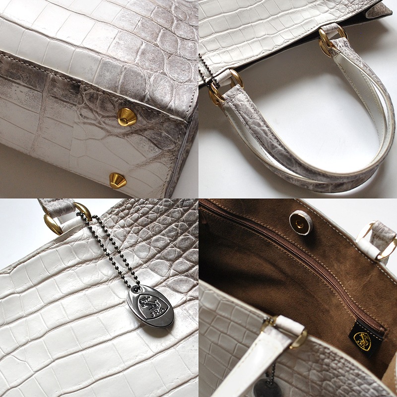 RED CROW 希少価値の高い ヒマラヤ本クロコダイルレザー 男女兼用