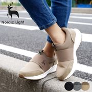【2025年梅春/再入荷】Nordic Light スニーカー ミドルカット スリッポン フラット 軽量 3e 防滑