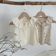 2024 夏新作 韓国版 INS 乳幼児 袖なし  シャツ 女の赤ちゃん 花 上着 夏服 男女兼用 トップス 子供服