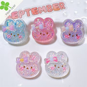 兎 デコパーツ 髪飾り DIY素材 ハンドメイド キラキラ 貼り付けパーツ 可愛い 大人気