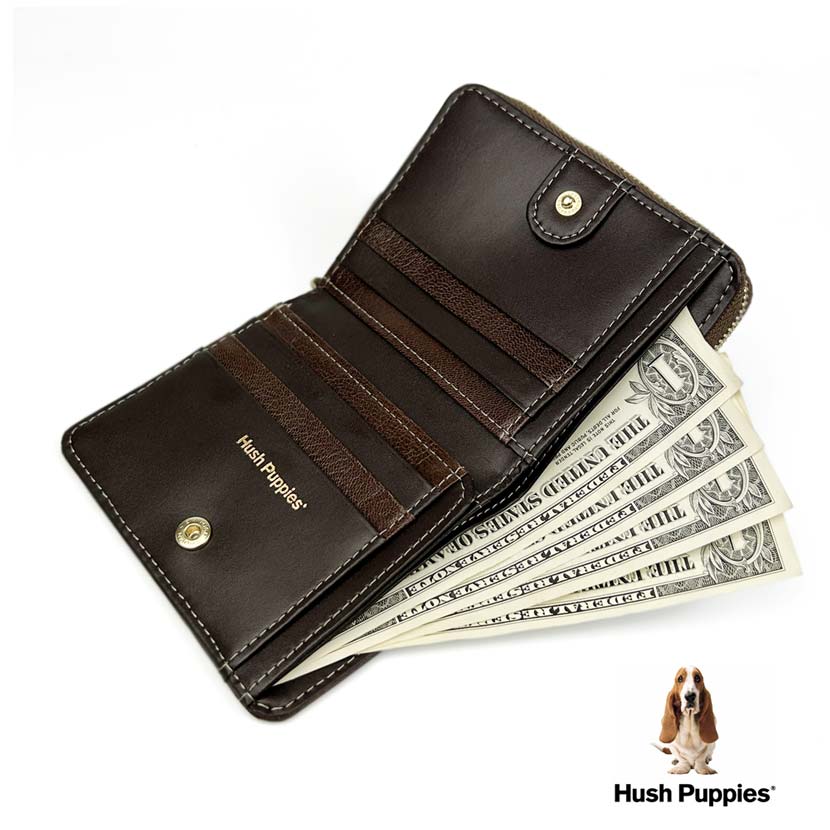 全5色 Hush Puppies ハッシュパピー ゴートレザー ドット柄 二