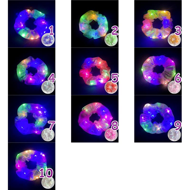 超安い☆お買い得 ヘアアクセサリー 光るLEDシュシュ☆10色