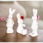 【3個/セット】うさぎ 樹脂工芸品  撮影道具  手作りテーブル置物  動物装飾品 家庭用装飾品  うさぎ装飾品