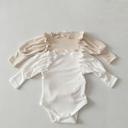 ins 秋新作　ベビー服　女児　リブ　ロンパース　フリル　長袖　カバーオール　可愛い　柔らかい