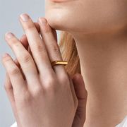 欧米幾何学ステンレスリング金メッキリングファッションアクセサリー