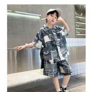 2024夏新作  ベビー服 韓国風子供服 男の子  半袖  トップス+ショートズボン  2点セット 2色 100cm--160cm