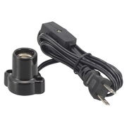 OHM 磁器レセップ ロータリー式中間スイッチ付 1.5m 1A-250V 口金E17用 ブラック HS-L1715ZRS-K