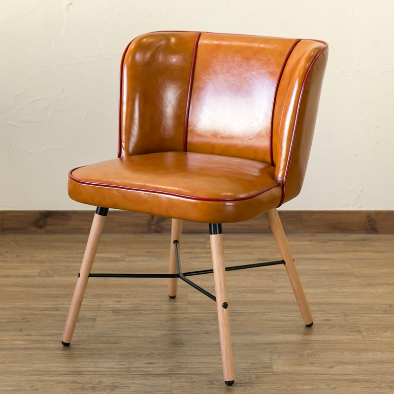 送料無料】赤レッドブラウンダイニングチェア Donovan