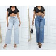 大きいサイズ レトロパンツ ゆったり シンプル レディースデニムパンツ 痩せ見えパンツ デニムパンツ