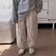 子供服　90~140cm　キッズパンツ　リボンかごパンツ　韓国キッズ服