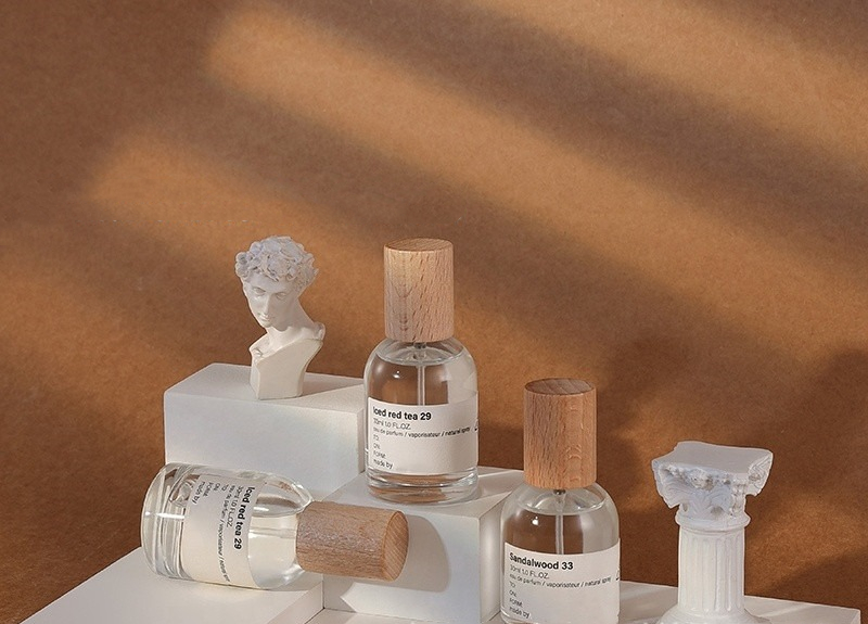30ml 50ml すりガラス 香水瓶 スプレーボトル 木蓋