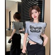 トップス Ｔシャツ 半袖 カットソー スリム  不規則