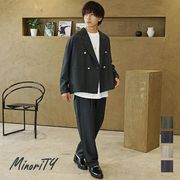 【セットアップ】4BWテーラードジャケット+テーパードイージーパンツ 2点セットアップ／MinoriTY