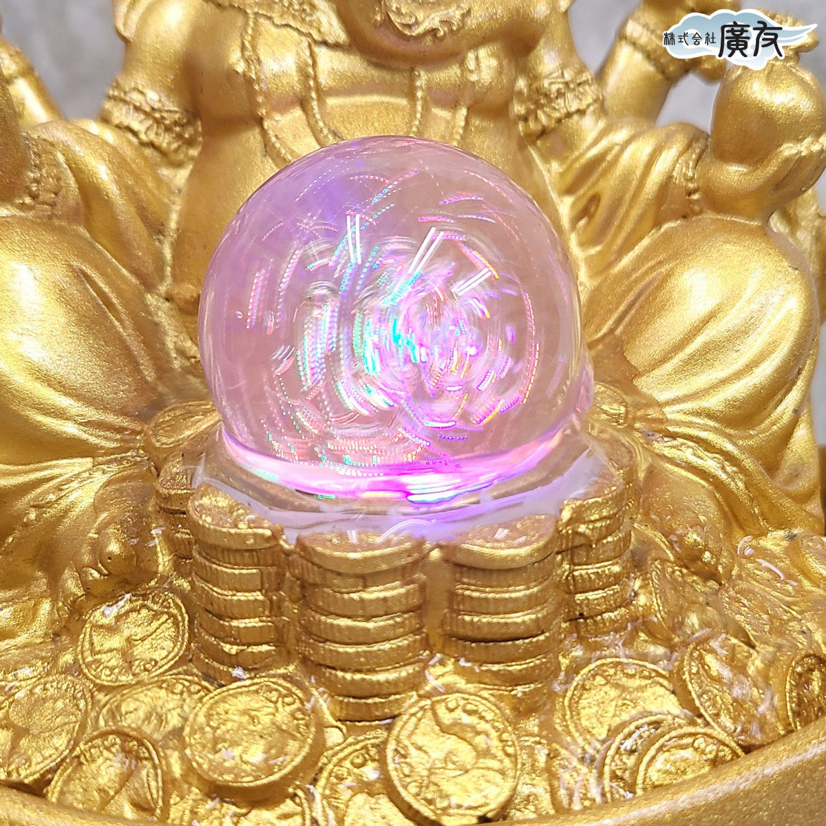 噴水 ガネーシャ 風水 置物 風水アイテム 金運アップ 開運 【流水金運 