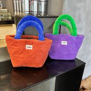 ★全6色★　コーデュロイハンドバッグ　カラフルお弁当バッグ　エコバッグ　韓国バッグ