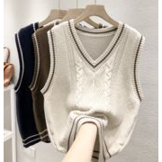 2024新作　ベスト　ニット アウター　レディース　おしゃれ　秋　冬　カジュアル フリーサイズ