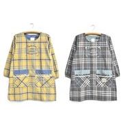 【即納】先染猫フラワーカッポー　レディースエプロン 保育士 介護士