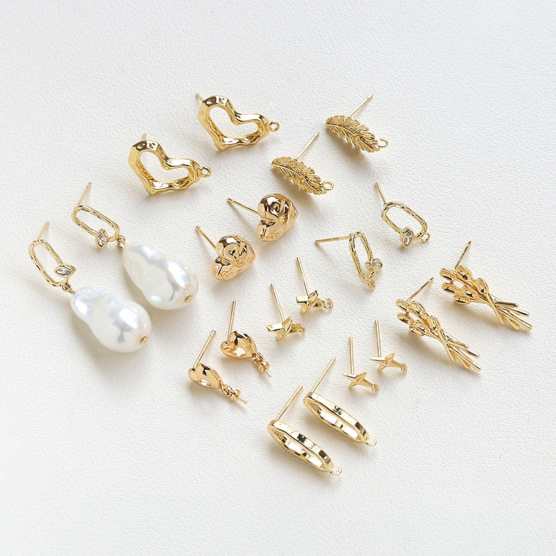 メタルパーツ アクセサリーパーツ ピアス ハンドメイド 星 ポストタイプピアス ヒートンキャップ サークル