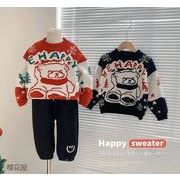 クリスマス 韓国風子供服 トップス ベビー服 キッズ ニットセーター 桜花屋 長袖 かわいい2色