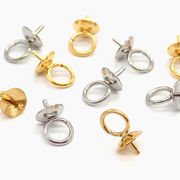 ステンレス304 【61.キャップ付きヒートン 芯立】 パーツ 変色しにくい アクセサリー 国内発送