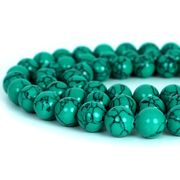 ハウライト フェイク ターコイズ(人工石 グリーン)【 丸玉】12mm【ビーズ パワーストーン】