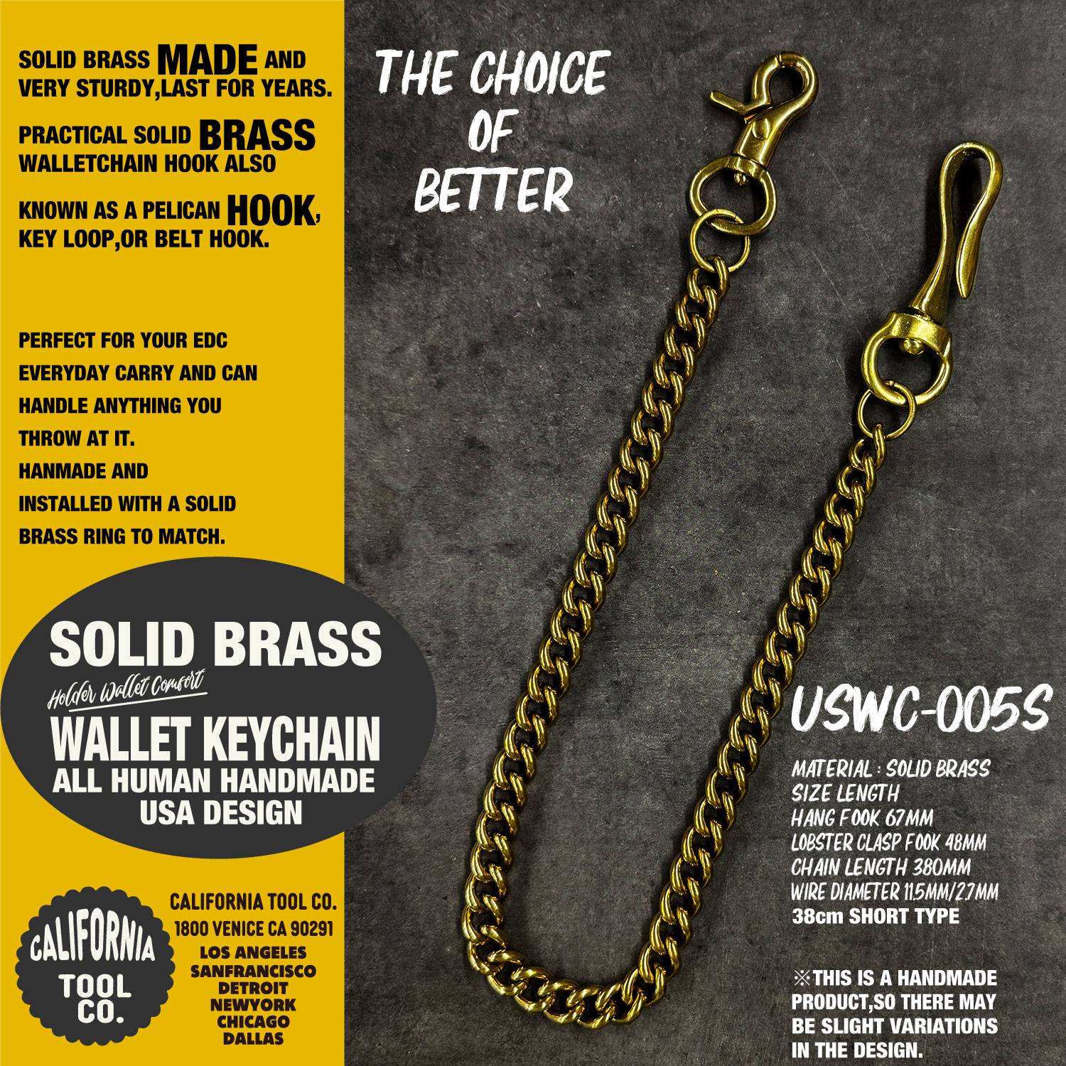SOLID BRASS WALLET CHAIN 真鍮 ブラス ウォレットチェーン 38cm