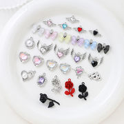 人気 アクセサリーパーツ 翼 デコ土台 材料 キュービック ハートチャーム ハンドメイド リボン 薔薇 ローズ