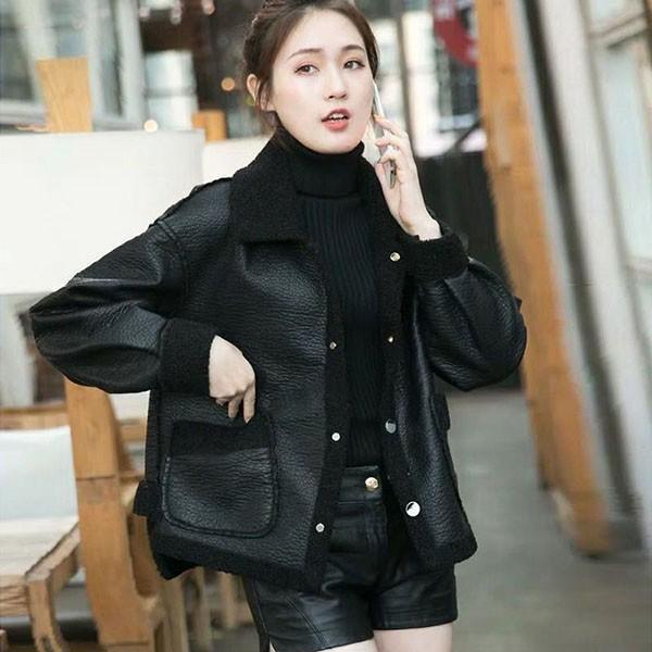 レザージャケット レディース 40代 裏起毛 秋冬 両面着 ライダースジャケット 革ジャン ボアコート ジャケ