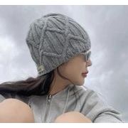 キャップ 小顔効果  帽子 ニット帽   毛糸  防寒