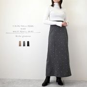 ▽SALE▽T/R/Puツイル　パール　ハイウエスト　ペンシルスカート(32159)
