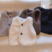 ★2024秋冬子供服★カジュアル系 もこもこ 裏起毛厚手 チョッキ 韓国風子供服 防寒 温かい 男女兼用